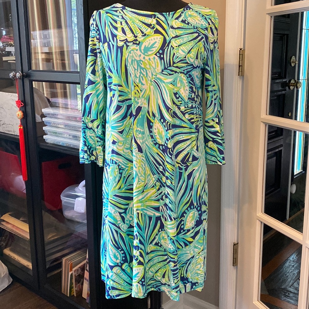 Lilly Pulitzer dress, size large, blue and green pattern